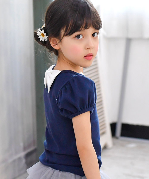 Bee des Bee（ビーデスビー）の「選べるデザイン 半袖Tシャツ（Tシャツ/カットソー・キッズ・ネイビー/ピンク/サックスブルー/ミント/ラベンダー/ブルー系その他/ホワイト×ブラック/ピンク系その他/ブルー系その他2/パープル系その他/ブルー系その他3/ブルー系その他4/パープル系その他2/イエロー/ブルー系その他5/チャコール/コバルトブルー・90cm/110cm/100cm/120cm/130cm/140cm/150cm）」の6枚目の写真