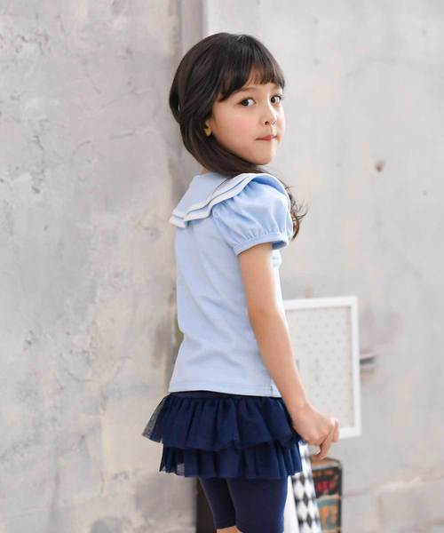 Bee des Bee（ビーデスビー）の「選べるデザイン 半袖Tシャツ（Tシャツ/カットソー・キッズ・ネイビー/ピンク/サックスブルー/ミント/ラベンダー/ブルー系その他/ホワイト×ブラック/ピンク系その他/ブルー系その他2/パープル系その他/ブルー系その他3/ブルー系その他4/パープル系その他2/イエロー/ブルー系その他5/チャコール/コバルトブルー・90cm/110cm/100cm/120cm/130cm/140cm/150cm）」の19枚目の写真