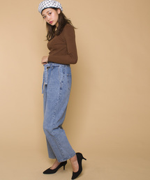 【Jewelobe/ ジュエローブ】ハイネック リブニット トップス