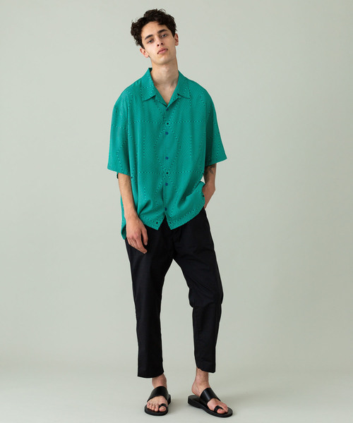 MYne（マイン）の「【MYne】 ネオン開襟シャツ（シャツ/ブラウス・メンズ・レッド/グリーン・S/M/L）」の5枚目の写真