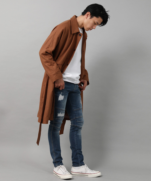 Ressaca(レサーカ)の「ダメージデニムバイカーストレッチパンツ(デニムパンツ・メンズ・インディゴブルー/ブルー/ライトグレー・M/L/XL)」の11枚目の写真