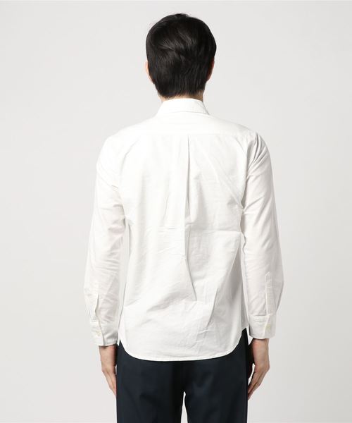 Purple&Yellow（パープルアンドイエロー）の「ワッペン付き オックス 長袖シャツ（シャツ/ブラウス・メンズ・ピンク/ブルー/アイボリー・SMALL/MEDIUM/X-SMALL/X-LARGE/LARGE）」の5枚目の写真