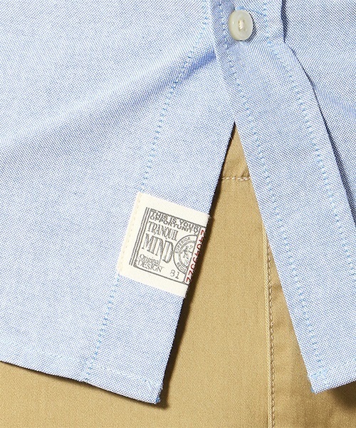 Purple&Yellow（パープルアンドイエロー）の「ワッペン付き オックス 長袖シャツ（シャツ/ブラウス・メンズ・ピンク/ブルー/アイボリー・SMALL/MEDIUM/X-SMALL/X-LARGE/LARGE）」の13枚目の写真