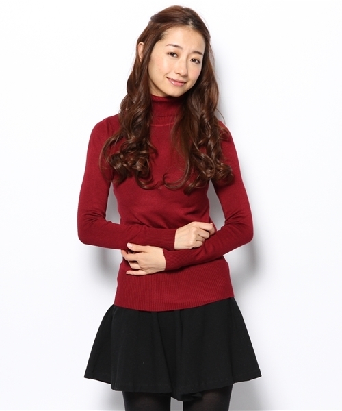 WEGO（ウィゴー）の「WEGO/リブタートルセーター（ニット/セーター・レディース・ホワイト/ブラック/グレー/ネイビー/ロイヤルブルー/ワイン・FREE）」の6枚目の写真