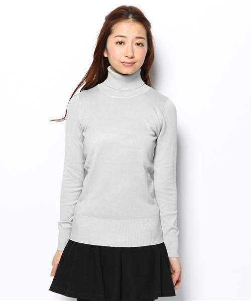 WEGO（ウィゴー）の「WEGO/リブタートルセーター（ニット/セーター・レディース・ホワイト/ブラック/グレー/ネイビー/ロイヤルブルー/ワイン・FREE）」の7枚目の写真