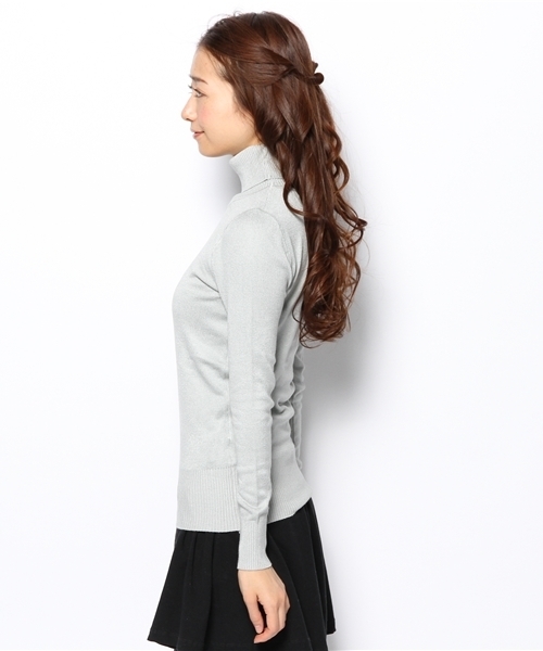 WEGO（ウィゴー）の「WEGO/リブタートルセーター（ニット/セーター・レディース・ホワイト/ブラック/グレー/ネイビー/ロイヤルブルー/ワイン・FREE）」の8枚目の写真