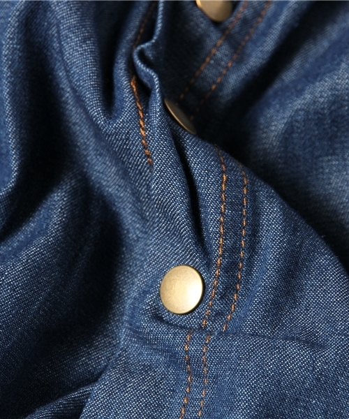 WEGO（ウィゴー）の「WEGO/デニム前ボタンフレアスカート（デニムスカート・レディース・ダークインディゴブルー/インディゴブルー・FREE）」の9枚目の写真