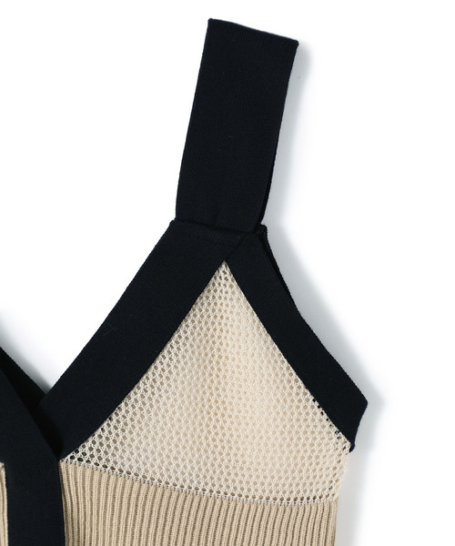 TAN（タン）の「【TAN】メッシュキャミソール 19SS-24（ベスト・レディース・ベージュ/ブラック/カーキ・FREE）」の5枚目の写真
