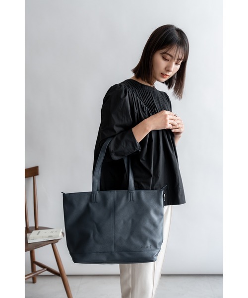 Control シンプル 合皮 ビジネス センター 刺繍 デザイン ミニ トート