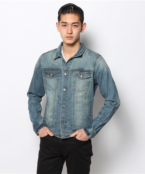 WEGO（ウィゴー）の「WEGO/インディゴデニムGジャン（デニムジャケット・メンズ・ブルー/ネイビー・LARGE/MEDIUM/X-LARGE）」の2枚目の写真