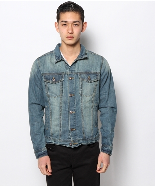 WEGO（ウィゴー）の「WEGO/インディゴデニムGジャン（デニムジャケット・メンズ・ブルー/ネイビー・LARGE/MEDIUM/X-LARGE）」の3枚目の写真