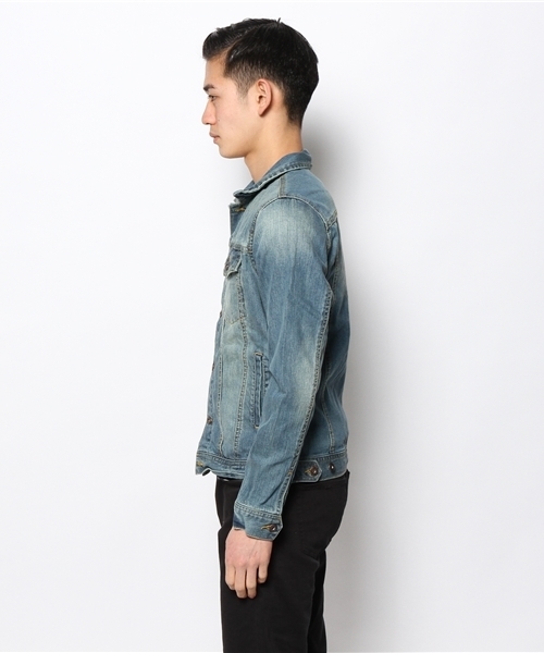 WEGO（ウィゴー）の「WEGO/インディゴデニムGジャン（デニムジャケット・メンズ・ブルー/ネイビー・LARGE/MEDIUM/X-LARGE）」の4枚目の写真