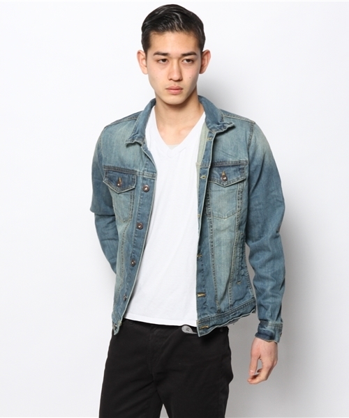 WEGO（ウィゴー）の「WEGO/インディゴデニムGジャン（デニムジャケット・メンズ・ブルー/ネイビー・LARGE/MEDIUM/X-LARGE）」の6枚目の写真