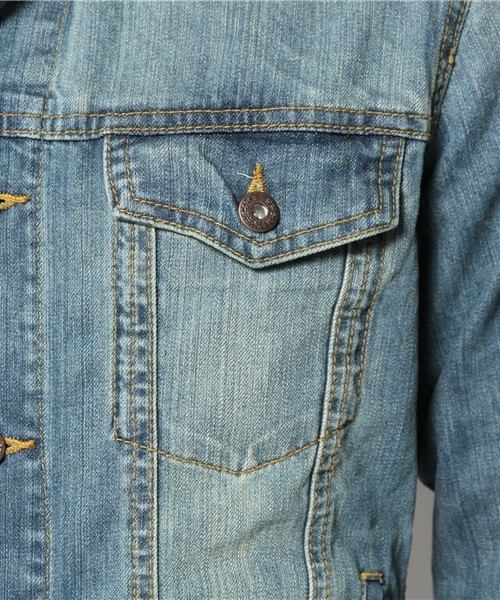 WEGO（ウィゴー）の「WEGO/インディゴデニムGジャン（デニムジャケット・メンズ・ブルー/ネイビー・LARGE/MEDIUM/X-LARGE）」の9枚目の写真