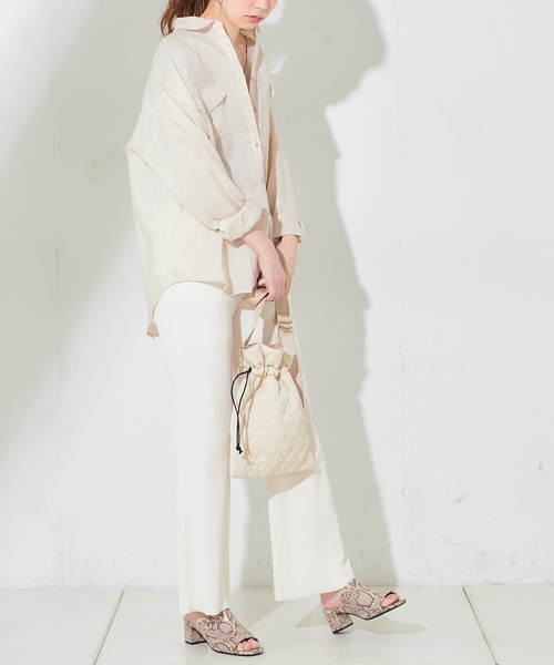 natural couture（ナチュラルクチュール）の「ややフレアリブパンツ（その他パンツ・レディース・アイボリー/ブラック/ベージュ・FREE）」の15枚目の写真