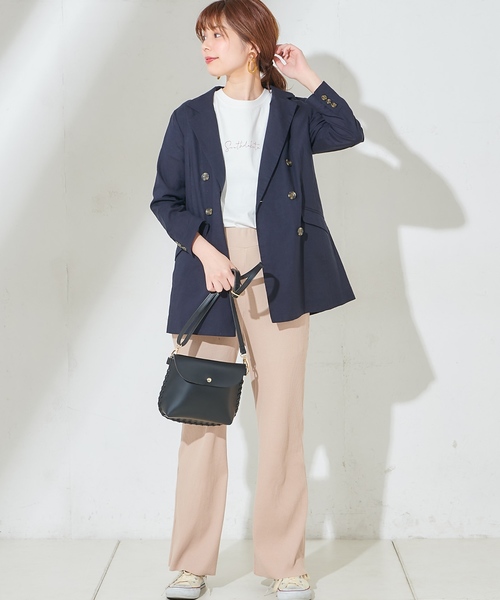 natural couture（ナチュラルクチュール）の「ややフレアリブパンツ（その他パンツ・レディース・アイボリー/ブラック/ベージュ・FREE）」の8枚目の写真