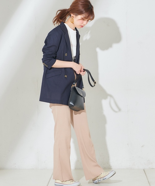 natural couture（ナチュラルクチュール）の「ややフレアリブパンツ（その他パンツ・レディース・アイボリー/ブラック/ベージュ・FREE）」の19枚目の写真