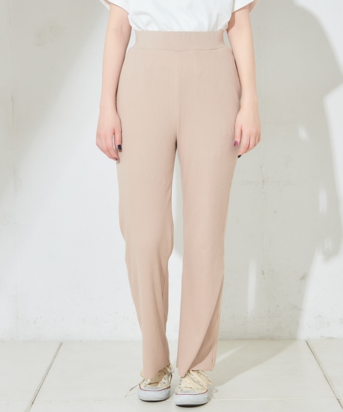natural couture（ナチュラルクチュール）の「ややフレアリブパンツ（その他パンツ・レディース・アイボリー/ブラック/ベージュ・FREE）」の22枚目の写真