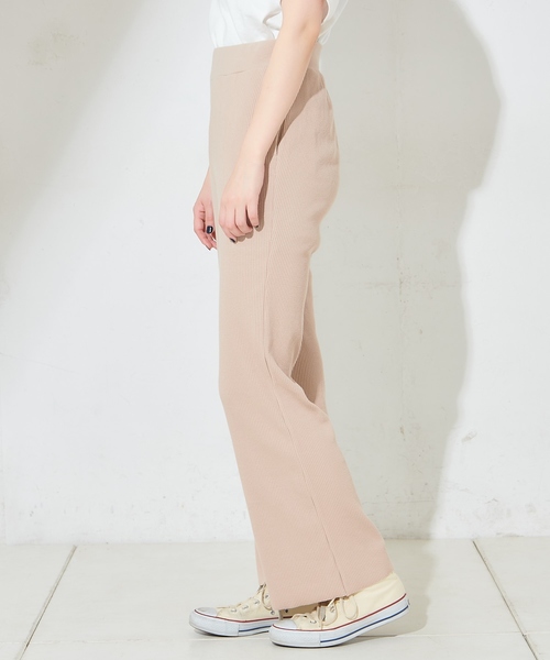 natural couture（ナチュラルクチュール）の「ややフレアリブパンツ（その他パンツ・レディース・アイボリー/ブラック/ベージュ・FREE）」の11枚目の写真