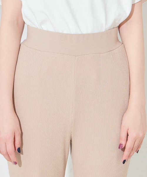 natural couture（ナチュラルクチュール）の「ややフレアリブパンツ（その他パンツ・レディース・アイボリー/ブラック/ベージュ・FREE）」の9枚目の写真
