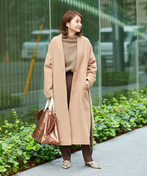 DouDou(ドゥドゥ)の「フェレットタートル(ニット/セーター・レディース・モカ/ベージュ/サックスブルー・FREE)」の5枚目の写真