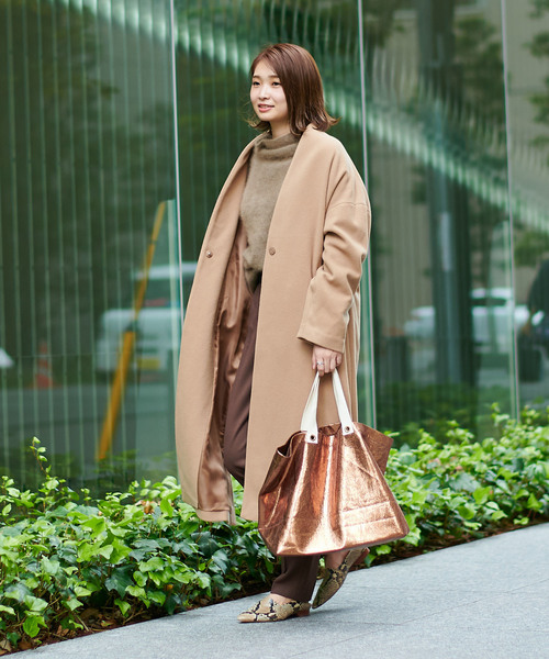 DouDou(ドゥドゥ)の「フェレットタートル(ニット/セーター・レディース・モカ/ベージュ/サックスブルー・FREE)」の6枚目の写真