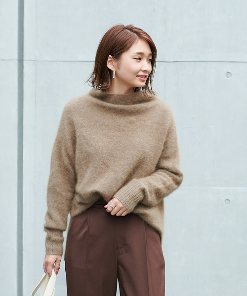 DouDou(ドゥドゥ)の「フェレットタートル(ニット/セーター・レディース・モカ/ベージュ/サックスブルー・FREE)」の12枚目の写真