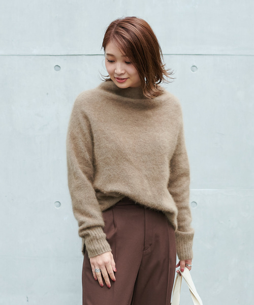 DouDou(ドゥドゥ)の「フェレットタートル(ニット/セーター・レディース・モカ/ベージュ/サックスブルー・FREE)」の13枚目の写真