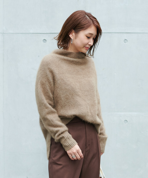 DouDou(ドゥドゥ)の「フェレットタートル(ニット/セーター・レディース・モカ/ベージュ/サックスブルー・FREE)」の14枚目の写真