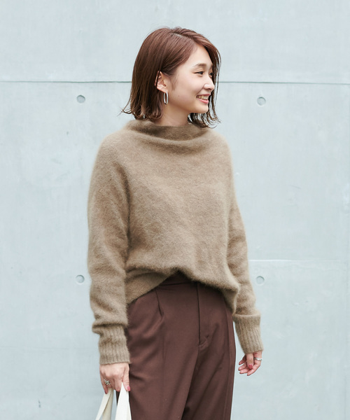 DouDou(ドゥドゥ)の「フェレットタートル(ニット/セーター・レディース・モカ/ベージュ/サックスブルー・FREE)」の15枚目の写真