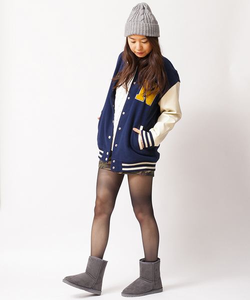 WEGO（ウィゴー）の「WEGO/ワッペンロングスタジャン（スタジャン・レディース・ネイビー/ライトパープル/ライトピンク/ライトグレー・FREE）」の7枚目の写真