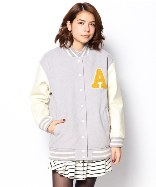 WEGO（ウィゴー）の「WEGO/ワッペンロングスタジャン（スタジャン・レディース・ネイビー/ライトパープル/ライトピンク/ライトグレー・FREE）」の8枚目の写真