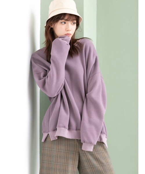 fifth（フィフス）の「裏起毛ビッグシルエットスウェット（スウェット・レディース・ブラウン/ラベンダー・MEDIUM）」の2枚目の写真