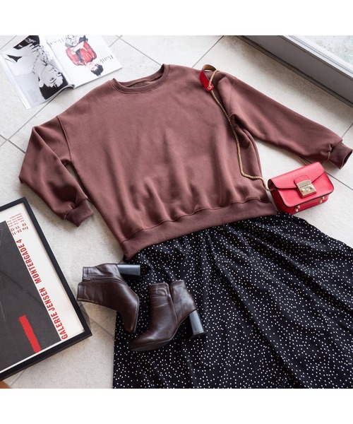 fifth（フィフス）の「裏起毛ビッグシルエットスウェット（スウェット・レディース・ブラウン/ラベンダー・MEDIUM）」の6枚目の写真