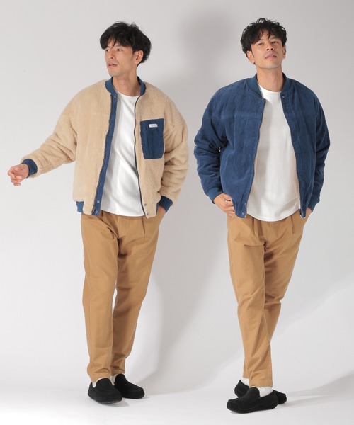 BAYFLOW（ベイフロー）の「コール×ボアリバーシブルブルゾン（ブルゾン・メンズ・ベージュ/ブルー/チャコール・SMALL/MEDIUM/LARGE）」の12枚目の写真