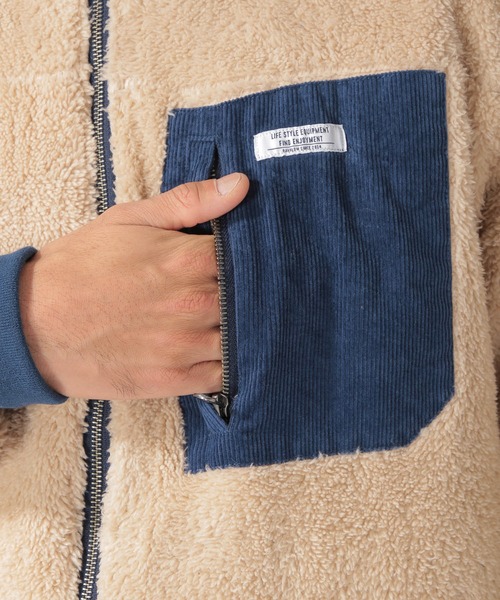 BAYFLOW（ベイフロー）の「コール×ボアリバーシブルブルゾン（ブルゾン・メンズ・ベージュ/ブルー/チャコール・SMALL/MEDIUM/LARGE）」の14枚目の写真