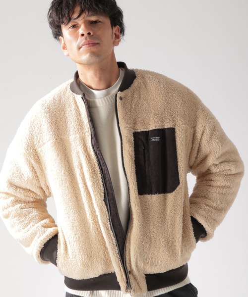 BAYFLOW（ベイフロー）の「コール×ボアリバーシブルブルゾン（ブルゾン・メンズ・ベージュ/ブルー/チャコール・SMALL/MEDIUM/LARGE）」の15枚目の写真