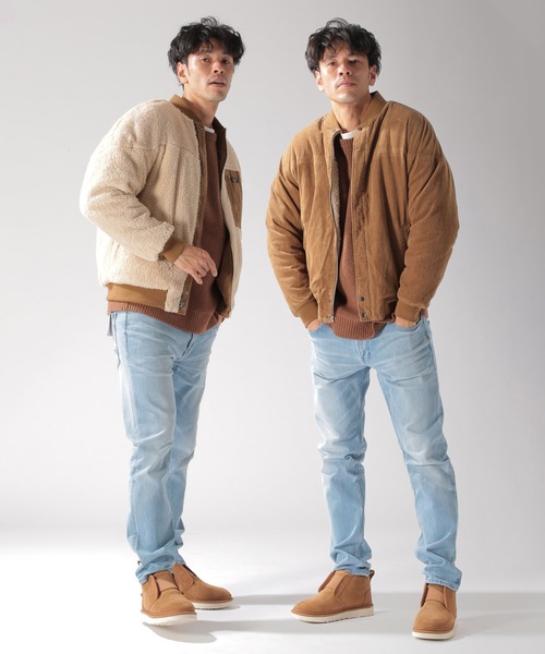 BAYFLOW（ベイフロー）の「コール×ボアリバーシブルブルゾン（ブルゾン・メンズ・ベージュ/ブルー/チャコール・SMALL/MEDIUM/LARGE）」の5枚目の写真