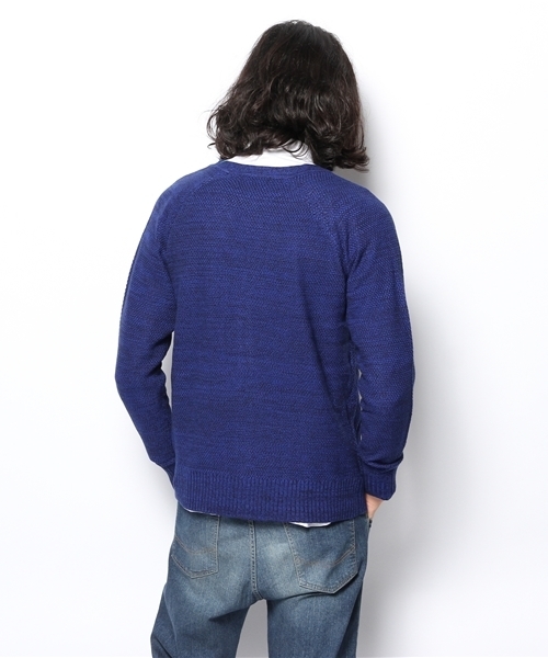 MEN'S MELROSE（メンズメルローズ）の「引き揃えタック編みカーディガン（カーディガン/ボレロ・メンズ・グレー/ホワイト/ブルー・MEDIUM/LARGE）」の9枚目の写真