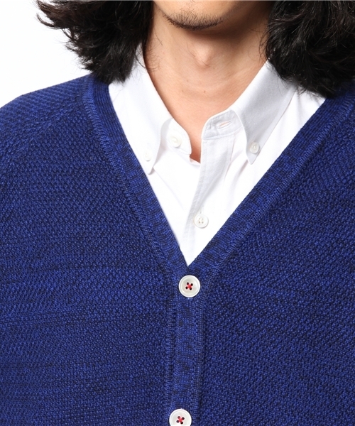 MEN'S MELROSE（メンズメルローズ）の「引き揃えタック編みカーディガン（カーディガン/ボレロ・メンズ・グレー/ホワイト/ブルー・MEDIUM/LARGE）」の11枚目の写真