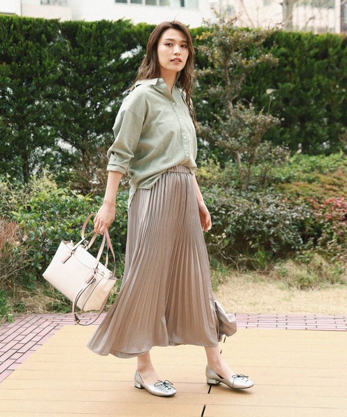 BAYFLOW（ベイフロー）の「リネンカラーシャツ（シャツ/ブラウス・レディース・ライトブルー/オフホワイト/カーキ/イエロー/オレンジ・SMALL/MEDIUM）」の11枚目の写真