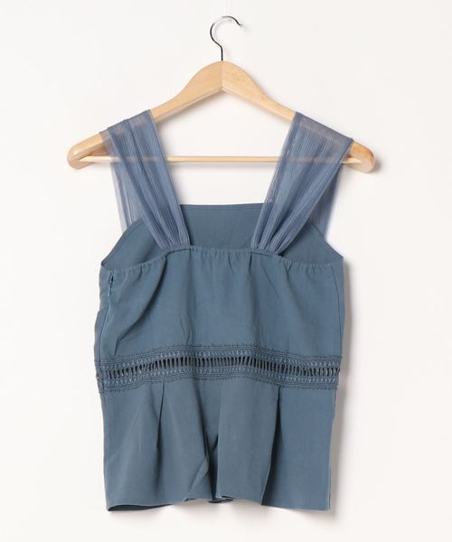 flower(フラワー)の「ビューティフルプリーツビスチェ(シャツ/ブラウス・レディース・アイボリー/ブルー・FREE)」の3枚目の写真