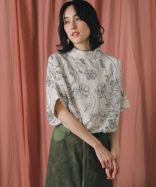 Bou Jeloud（ブージュルード）の「アソート柄ロールネックブラウス（シャツ/ブラウス・レディース・ブラック/オフホワイト・38）」の6枚目の写真