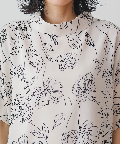 Bou Jeloud（ブージュルード）の「アソート柄ロールネックブラウス（シャツ/ブラウス・レディース・ブラック/オフホワイト・38）」の10枚目の写真