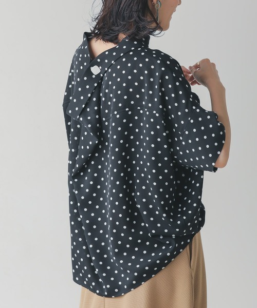 Bou Jeloud（ブージュルード）の「アソート柄ロールネックブラウス（シャツ/ブラウス・レディース・ブラック/オフホワイト・38）」の14枚目の写真