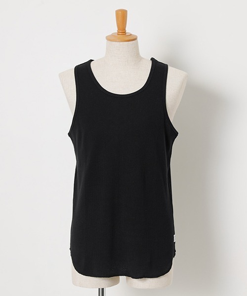 AZUL by moussy（アズールバイマウジー）の「HEAVY WAFFLE TANK TOP/ヘビーワッフルタンクトップ（タンクトップ・メンズ・ベージュ/ブラック/ホワイト・LARGE/MEDIUM）」の2枚目の写真