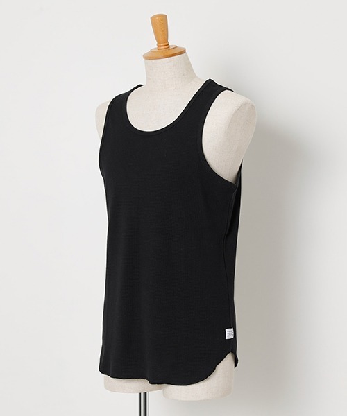 AZUL by moussy（アズールバイマウジー）の「HEAVY WAFFLE TANK TOP/ヘビーワッフルタンクトップ（タンクトップ・メンズ・ベージュ/ブラック/ホワイト・LARGE/MEDIUM）」の12枚目の写真