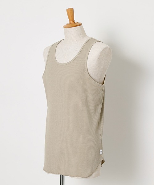 AZUL by moussy（アズールバイマウジー）の「HEAVY WAFFLE TANK TOP/ヘビーワッフルタンクトップ（タンクトップ・メンズ・ベージュ/ブラック/ホワイト・LARGE/MEDIUM）」の20枚目の写真