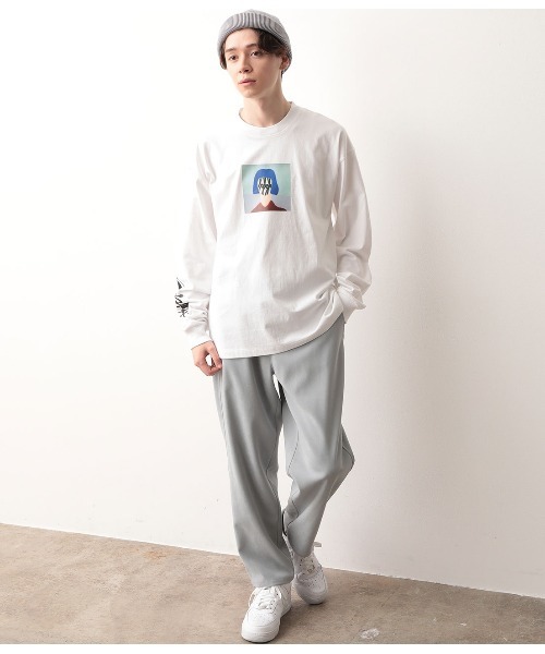 JUNRED（ジュンレッド）の「【Ryuji KamiyamaxJUNREDコラボ】アート長袖Tシャツ（Tシャツ/カットソー・メンズ・ホワイト/ホワイト系その他/ベージュ/パープル・M/L）」の5枚目の写真