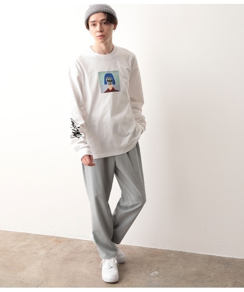 JUNRED（ジュンレッド）の「【Ryuji KamiyamaxJUNREDコラボ】アート長袖Tシャツ（Tシャツ/カットソー・メンズ・ホワイト/ホワイト系その他/ベージュ/パープル・M/L）」の6枚目の写真